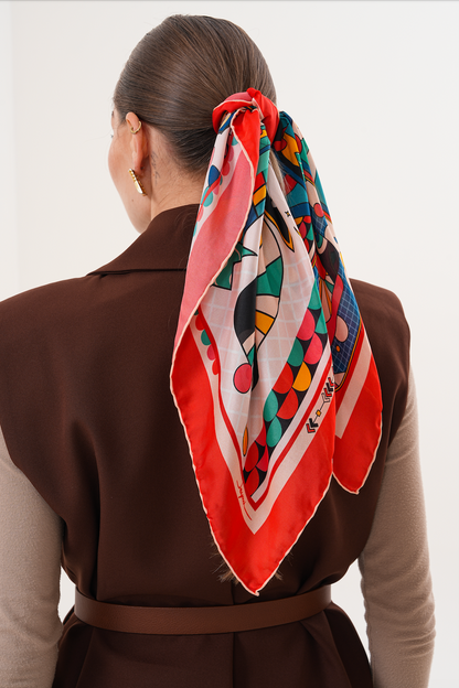 Inconscio – Sanatsal Desenli İpek Fular (68x68 cm)