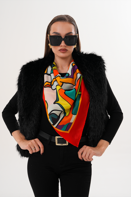 Le Donne e Gli Occhi – Sembolik Portre Desenli Fular (123x123 cm)