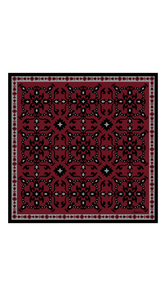 Rose Bordeaux - 68x68 orta boy bordo fular