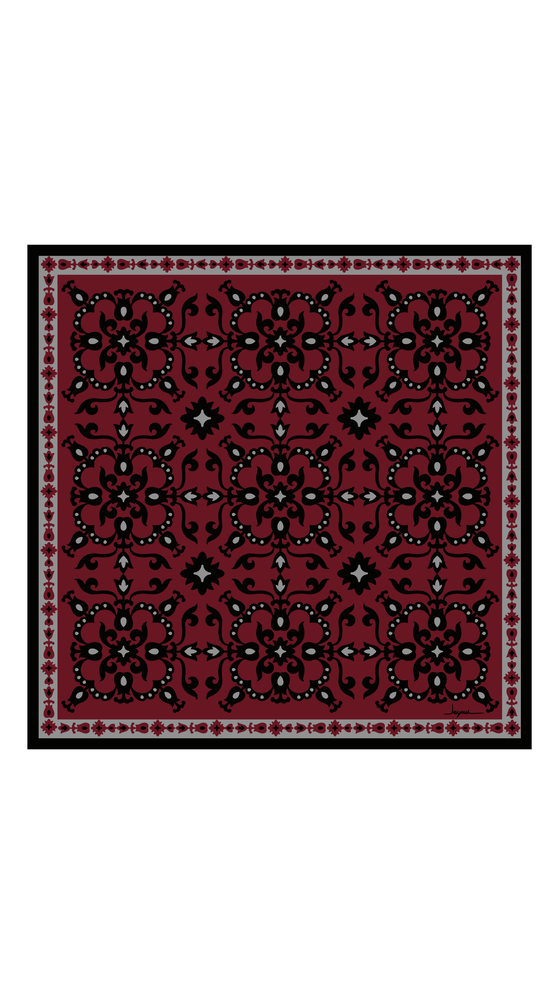 Rose Bordeaux 68x68 fular