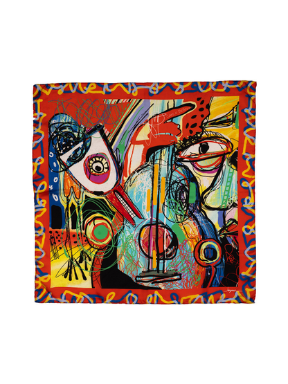 Caos e Bellezza – Sanatsal Konseptli Fular (68x68 cm)