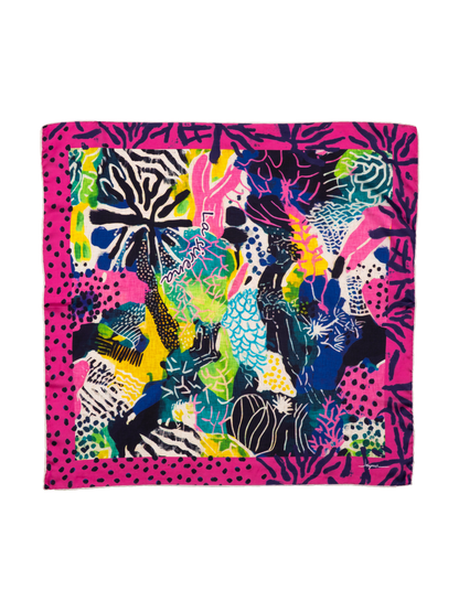 La Sirena - El İşi Desenli Özgün Tasarım 68x68 Cm Fular