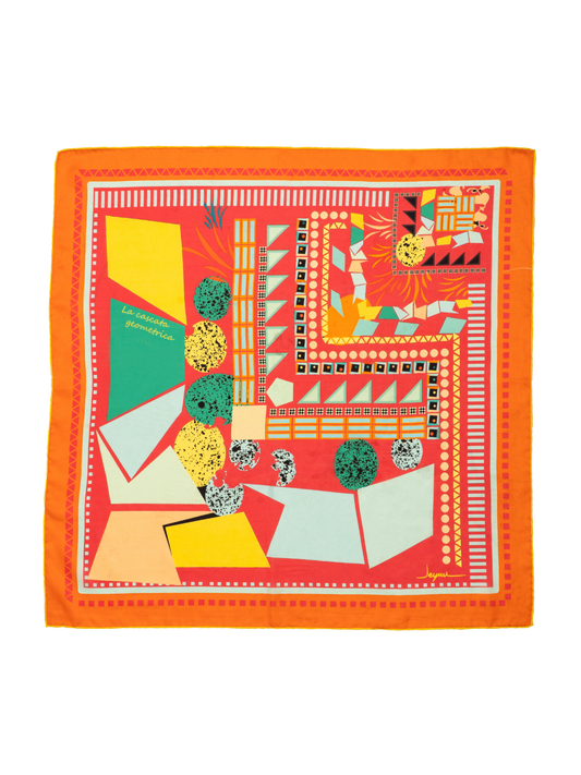 La Cascata Geometrica – Geometrik Desenli Büyük Boy Fular (123x123 cm)
