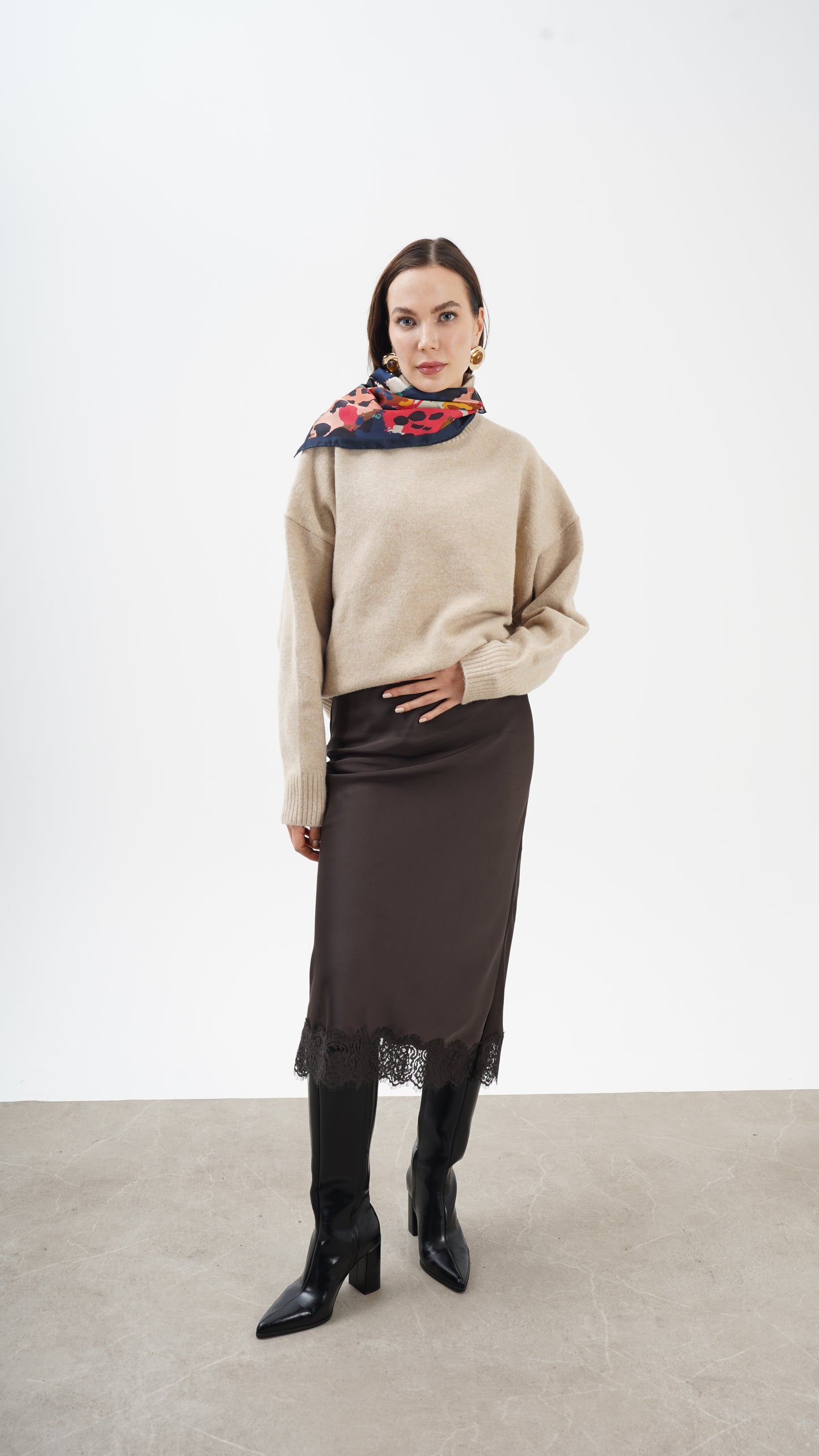 Vento Colorato 68x68 pastel boya desenli orta boy fular