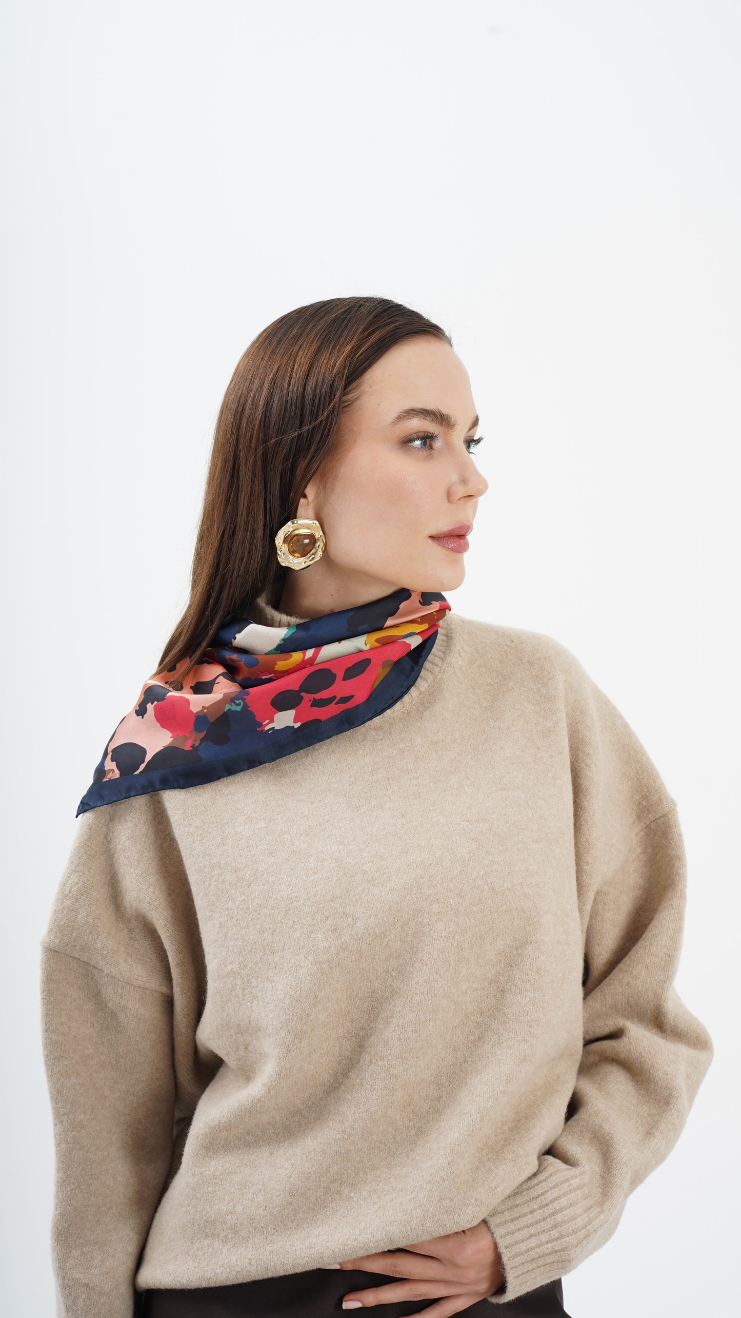 Vento Colorato 68x68 pastel boya desenli orta boy fular