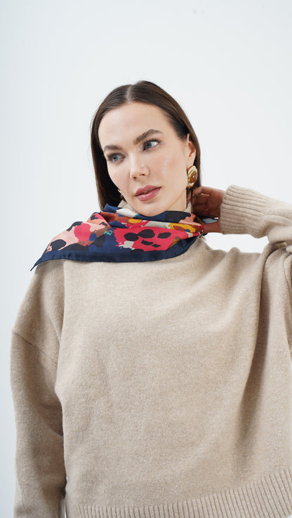 Vento Colorato 68x68 pastel boya desenli orta boy fular