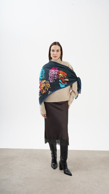 Spazio 123x123 - büyük boy  şal