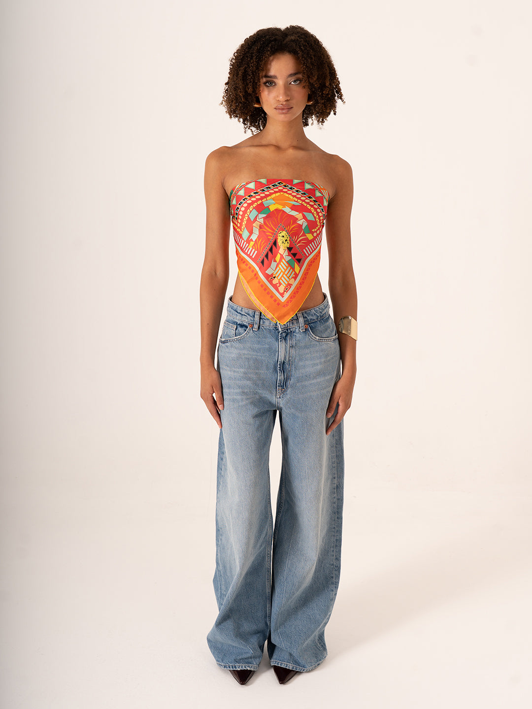 La Cascata Geometrica – Geometrik Desenli Büyük Boy Fular (123x123 cm)