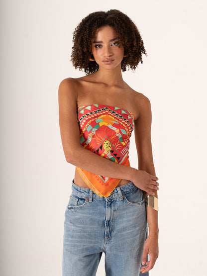 La Cascata Geometrica – Geometrik Desenli Büyük Boy Fular (123x123 cm)