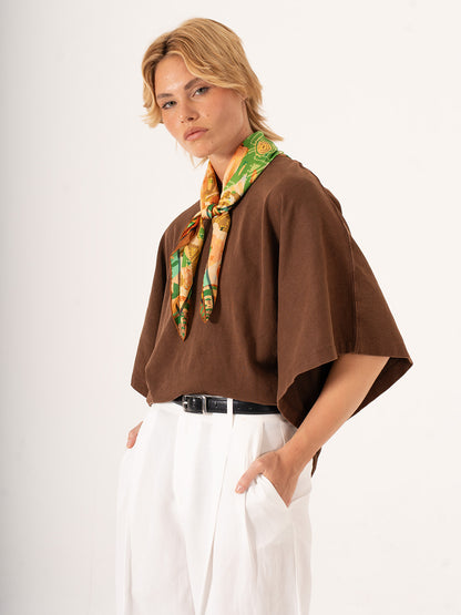 Gli Alberi Piangenti – Melankolik Doğa Temalı Fular (68x68 cm)