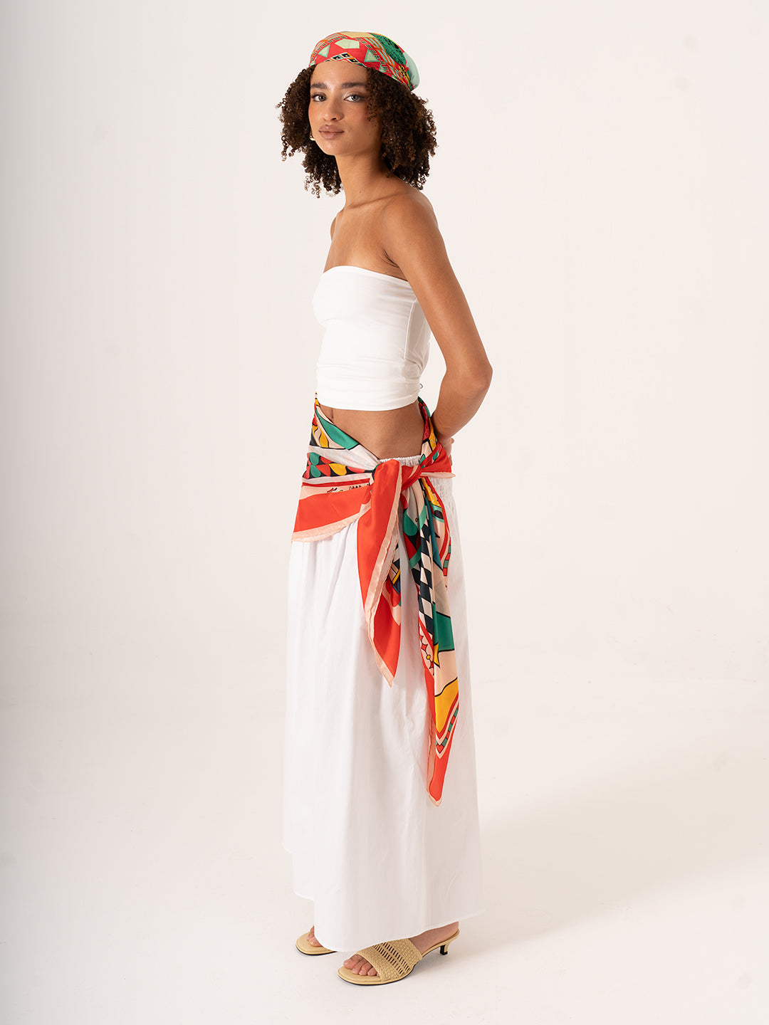 La Cascata Geometrica – Geometrik Desenli Fular (68x68 cm)