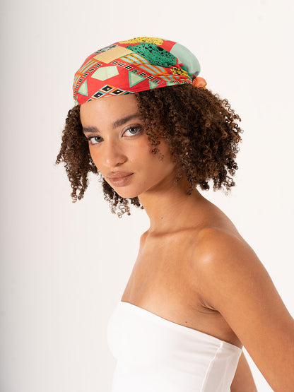 La Cascata Geometrica – Geometrik Desenli Fular (68x68 cm)