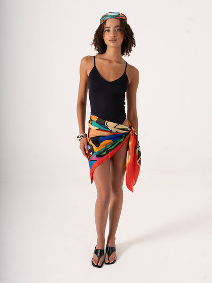 Le Donne e Gli Occhi – Sembolik Portre Desenli Fular (123x123 cm)