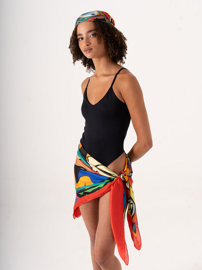 Le Donne e Gli Occhi – Sembolik Portre Desenli Fular (123x123 cm)