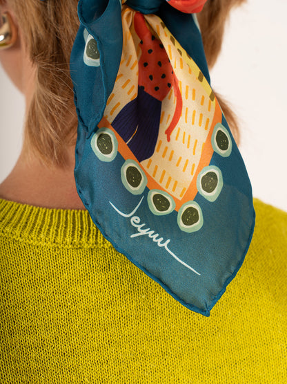 Villaggio Nella Foresta Verde– Doğa ve Masal Temalı Fular (68x68 cm)