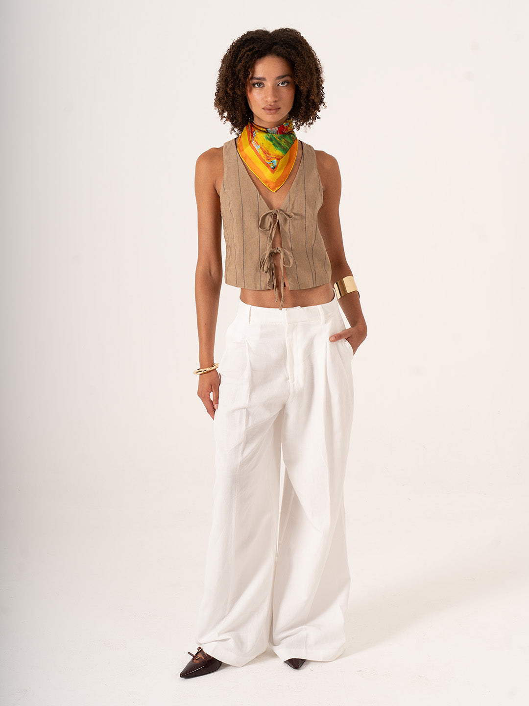 La Costa – Turuncu Akdeniz Esintili Fular (68x68 cm)