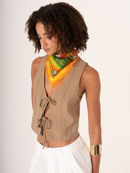 La Costa – Turuncu Akdeniz Esintili Fular (68x68 cm)