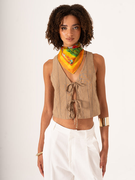 La Costa – Turuncu Akdeniz Esintili Fular (68x68 cm)