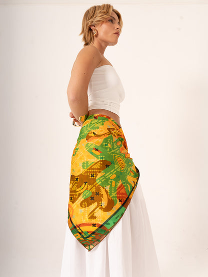 Gli Alberi Piangenti – Melankolik Doğa Temalı Fular (123x123 cm)