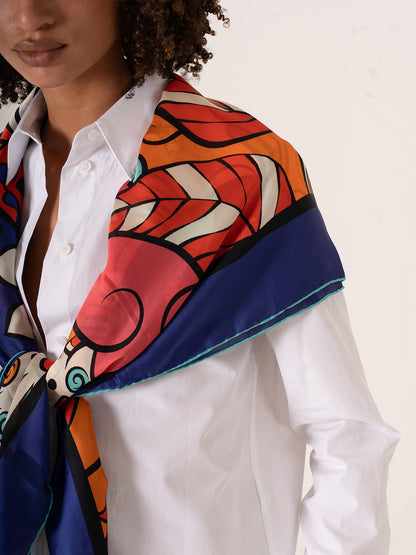 Festival d’Arte – Renkli Sanat Temalı Fular (123x123 cm)