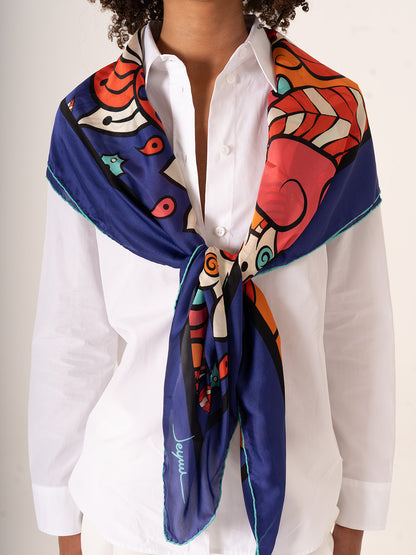 Festival d’Arte – Renkli Sanat Temalı Fular (123x123 cm)