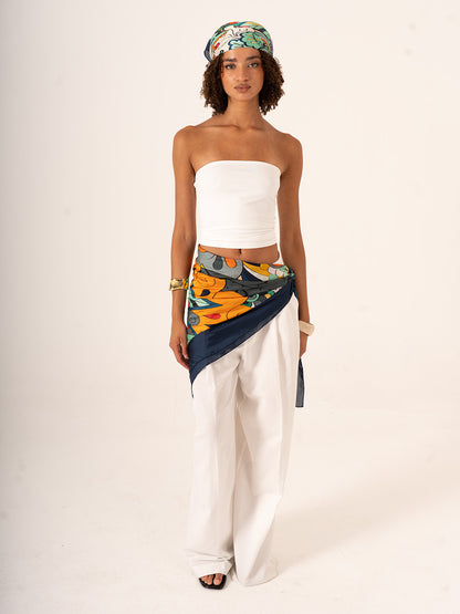 Festival dei Fiori – Çiçek Temalı Sanat Fular (123x123 cm)