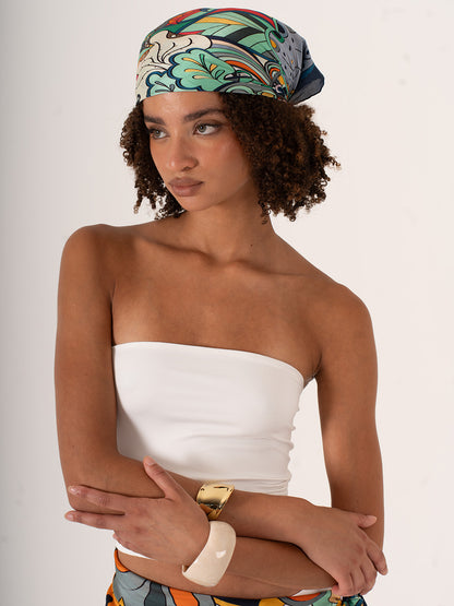 Festival dei Fiori – Çiçek Desenli Fular (68x68 cm)