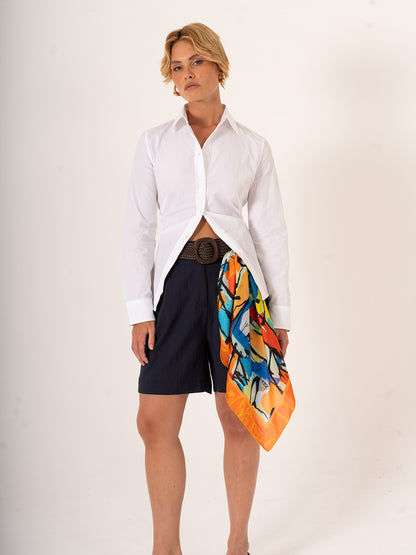 Volto Segreto – Gizemli Yüz Temalı Fular (68x68 cm)