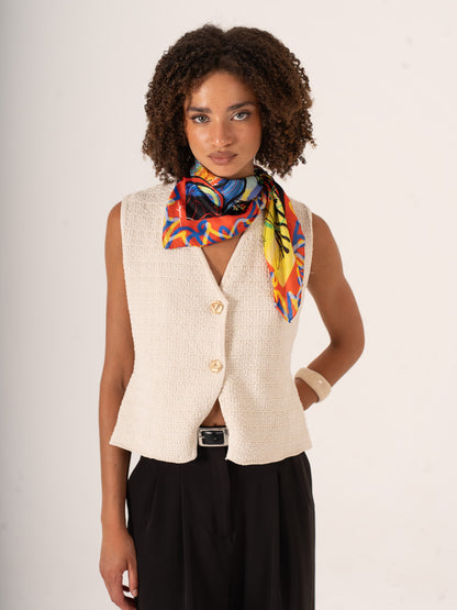 Caos e Bellezza – Sanatsal Konseptli Fular (68x68 cm)