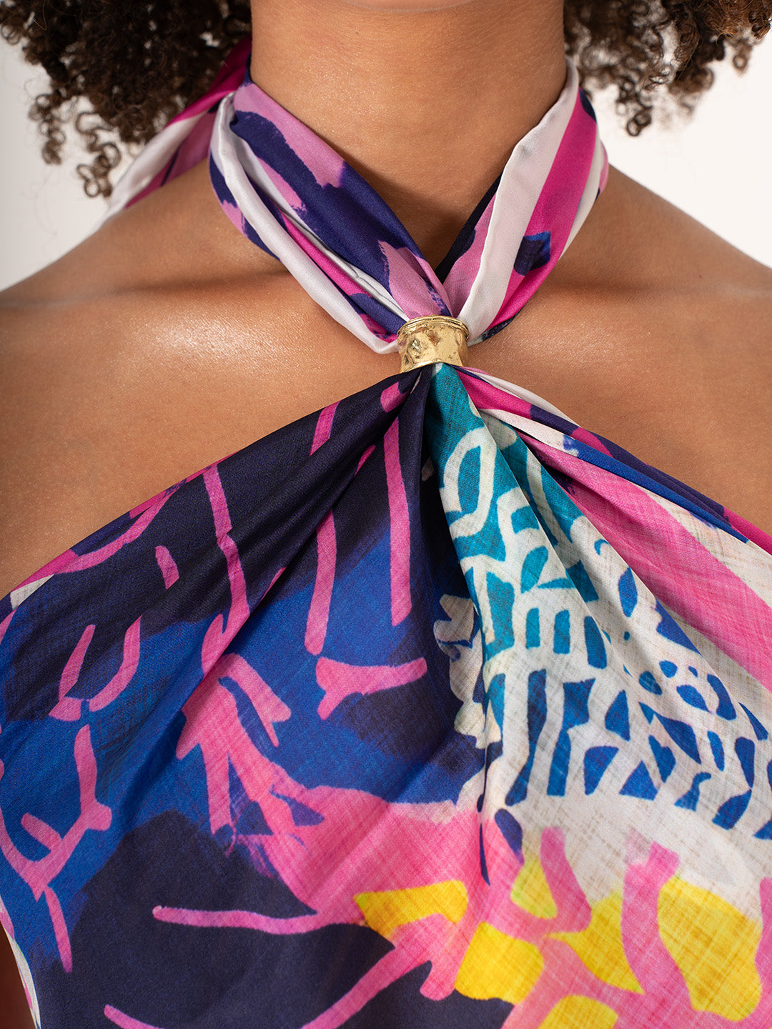 La Sirena – Sanatsal Desenli  Fular (123x123 cm)