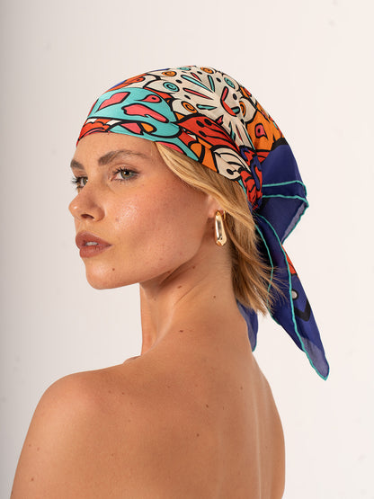 Festival d’Arte – Renkli Sanat Temalı Fular (68x68 cm)