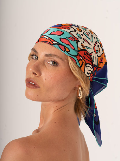 Festival d’Arte – Renkli Sanat Temalı Fular (68x68 cm)