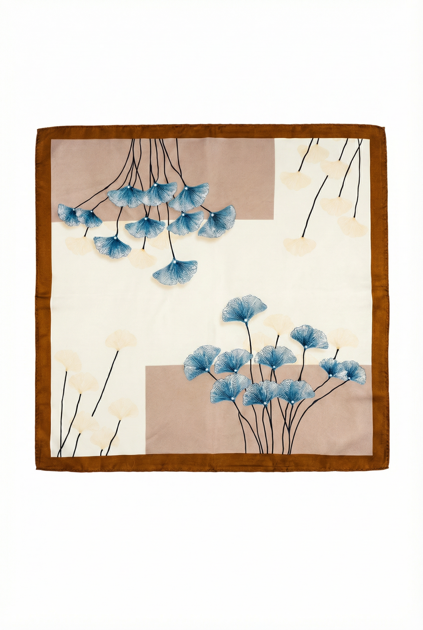 Flora 68x68- sanatsal çiçek desenli fular