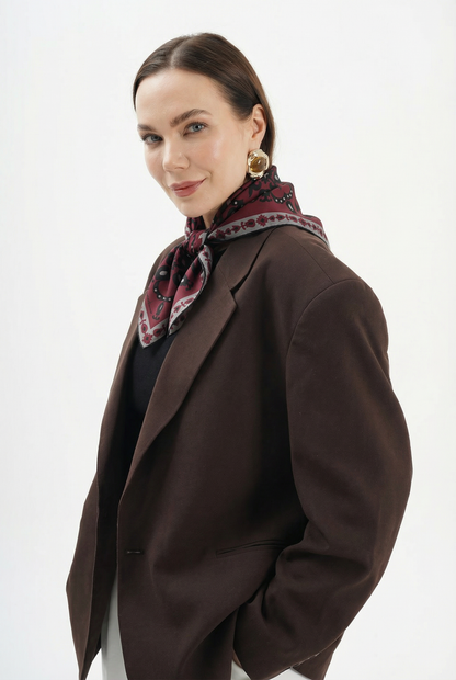 Rose Bordeaux - 68x68 orta boy bordo fular