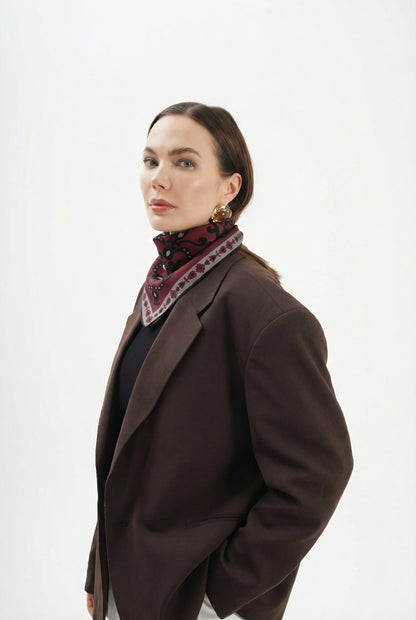 Rose Bordeaux - 68x68 orta boy bordo fular