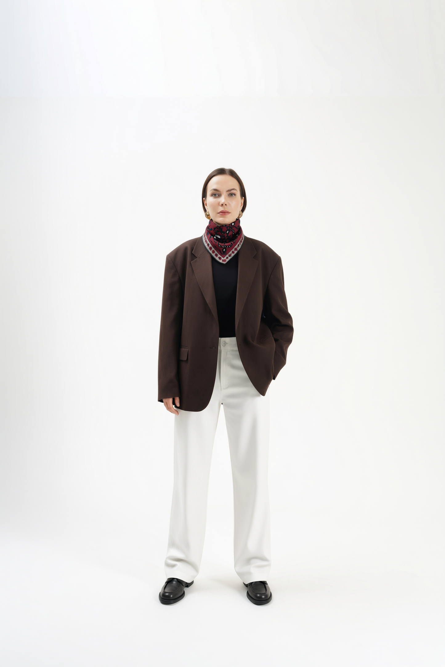 Rose Bordeaux - 68x68 orta boy bordo fular