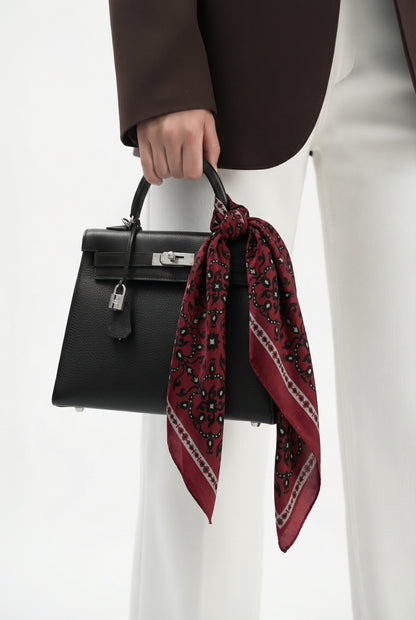 Rose Bordeaux - 68x68 orta boy bordo fular