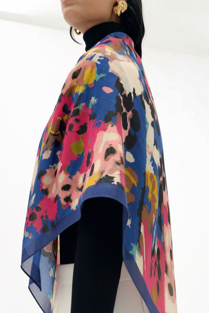 Vento Colorato 123x123 pastel boya desenli orta boy fular