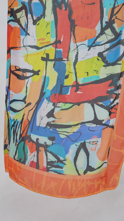 Volto Segreto – Gizemli Yüz Desenli Fular (123x123 cm)