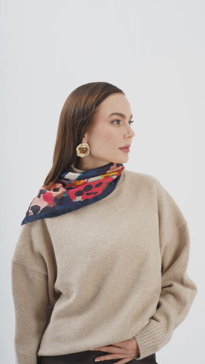 Vento Colorato 68x68 pastel boya desenli orta boy fular